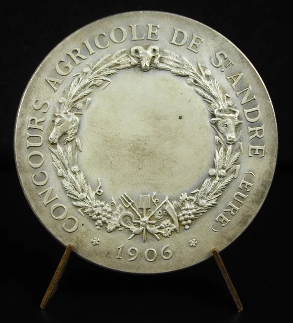 Médaille Argent 1906 Concours Agricole De Saint-André (Eure) - F. Rasumny, Bon état