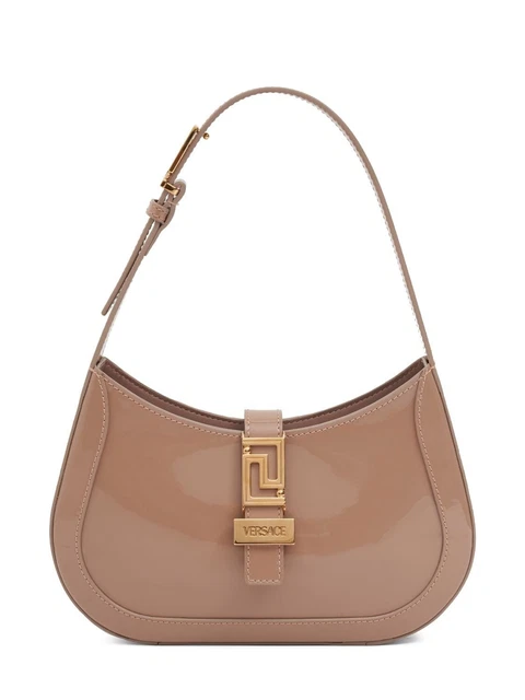 Versace Greca Goddess Small Blush Pink Leather Shoulder Bag New SS24