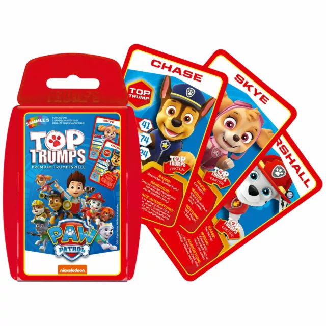 Haut Trumps Paw Patrouille Série Jeu de Quatuor Cartes Quartett Cartes Jeu 2