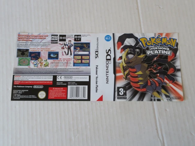 JAQUETTE DU JEU - POKEMON VERSION PLATINE - NINTENDO DS EUR 15,00