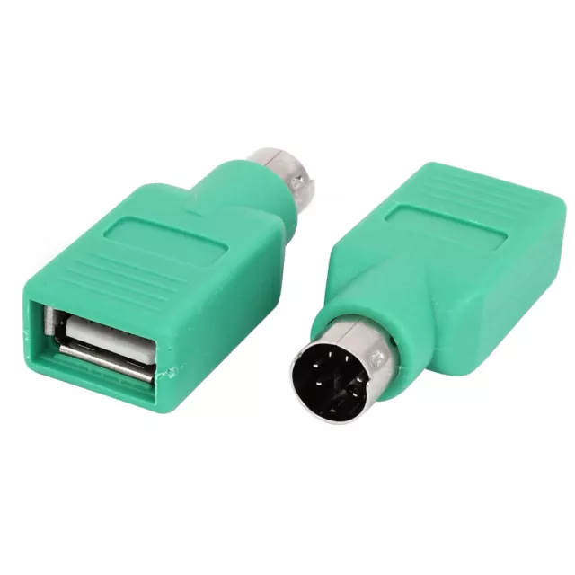 2Pcs PS/2 Mâle à USB 2.0 Port Adaptateur Convertisseur de Port pour PC Clavier