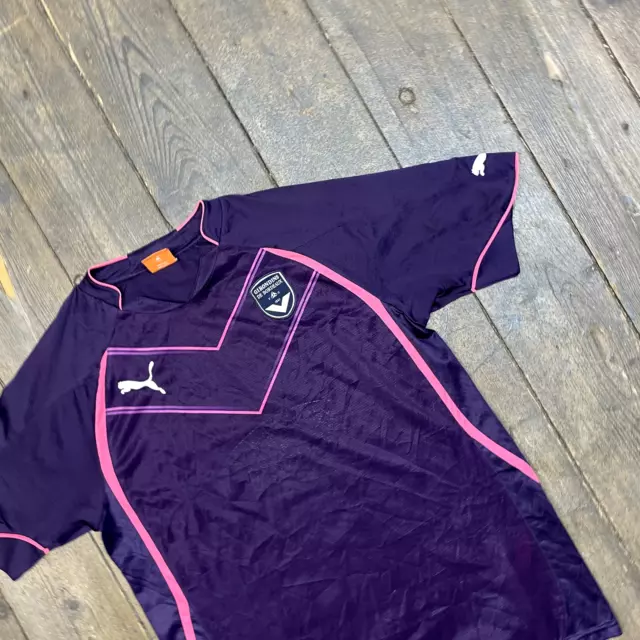 Puma Jersey Y2K Football Shirt Girondins De Bordeaux FC Top, Purple, Mens Medium 3