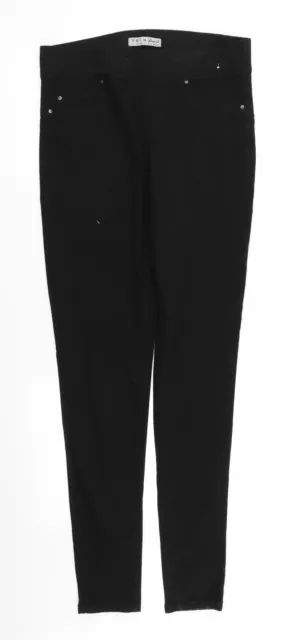 DENIM AND CO Womens Black Cotton Jegging Leggings Size 12 L30 in - Stretch waist