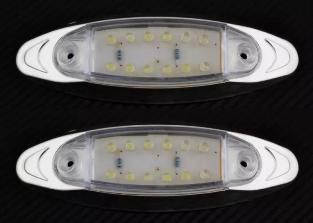 # 2 Teile Weiß 24V LED Vorne Chrom Begrenzungsleuchten Lkw Anhänger Lkw Kipper