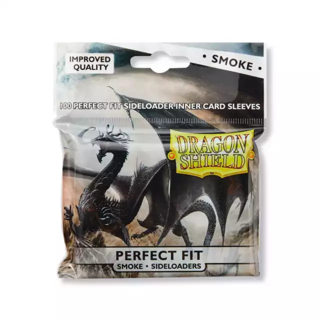 Dragon Shield - Standard Size - Perfect Fit Sideloaders - SMOKE (100 Sleeves)