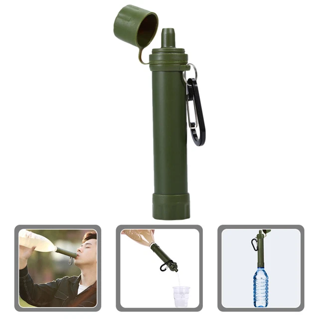 HOTUT Filtre à Eau Extérieur – 3 Pailles Filtrantes 0,001 Mm, 4000 L, Sacs Souples – Camping, Rando, Survie