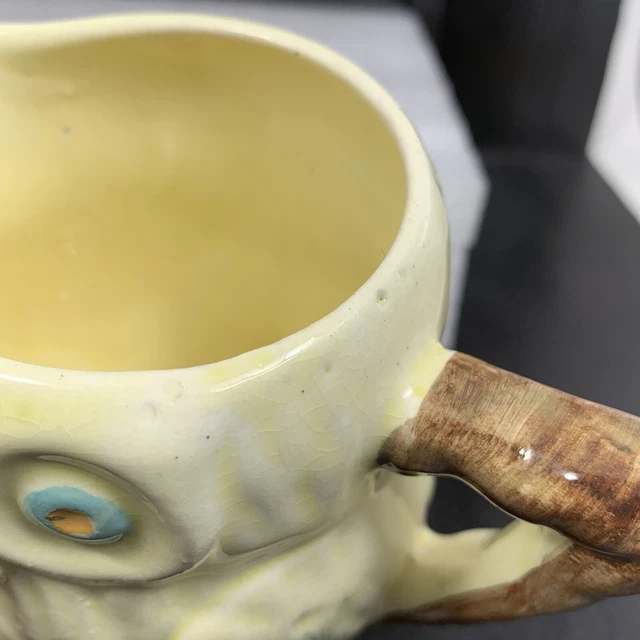 Keele Street Pottery Owl Creamer Vintage Yellow KSP Pottery Owl 3 1/2" 7
