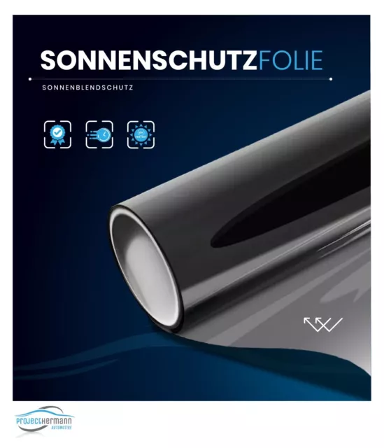 SONNENSCHUTZFOLIE MIT WÄRMESCHUTZ TÖNUNGSFOLIE  FOLIE UV-SCHUTZ (76x300) SCHWARZ