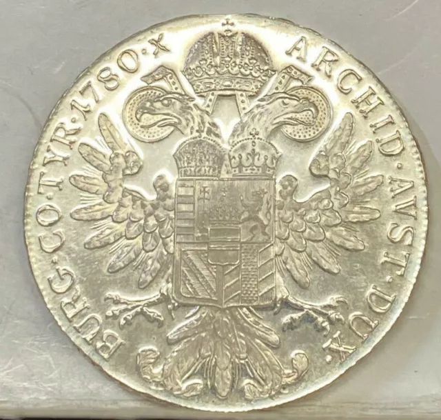 AUSTRIA , 1780  No.2 SILVER  PROOF LIKE THALER  MARIA THERESA , MINTED IN MILAN