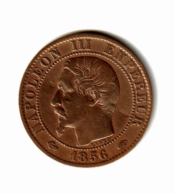 5 centimes 1856 A Napoléon III tête nue Paris F.116/8 - TTB++