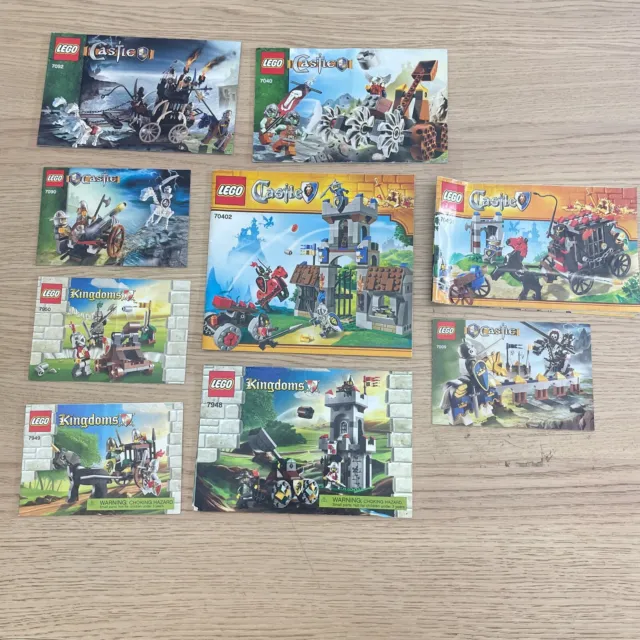 Lego®  -  Castle & Kingdoms -   Bulk Lot  - Instruction Booklets - X9 Qty