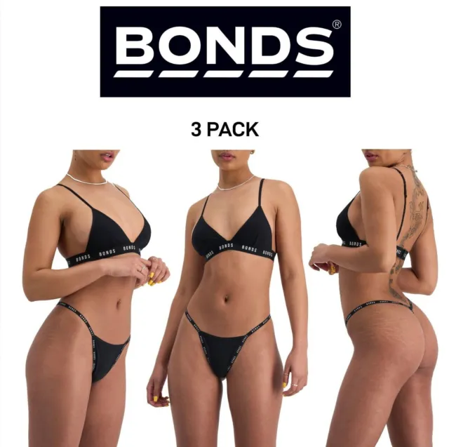 WOMENS BONDS SEXY Gee Hipster G-string Gee Undie Knickers 3 Pack