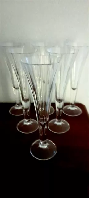 Cristal d'Arques 6 flutes a champagne  en cristal modèle Monceaux