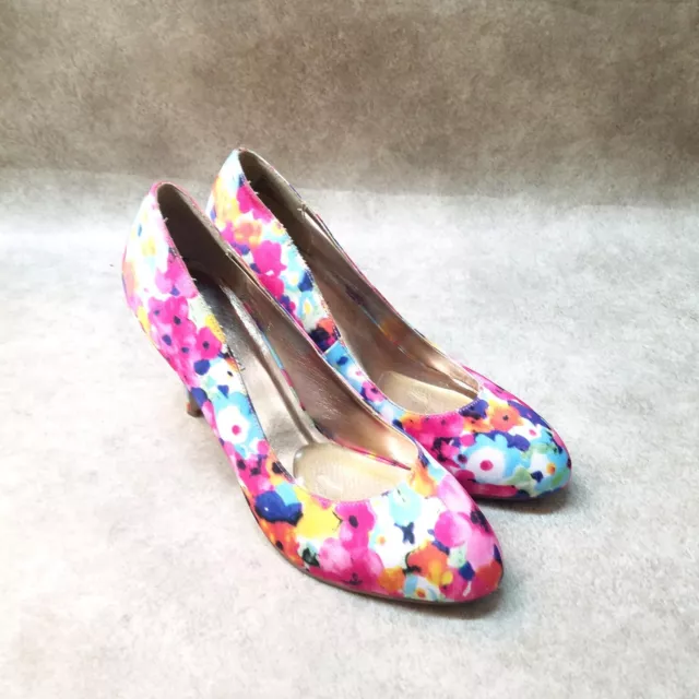 Madden Girl Womens Propose Size 10 Multicolor Textile Slip On Floral Heel Pump