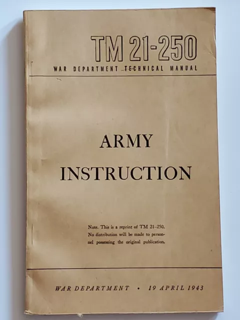 WW2 Manual - Army Instruction (1943)