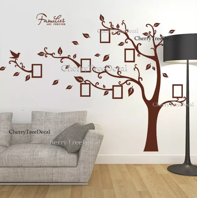 Large Family Tree Wall Decal Sticker Birds Photo Frame Quotes Home Art Decor UK