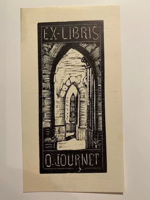 Ex-libris JOURNET J. pour JOURNET Odile, bois 101 x 44 mm, 20è