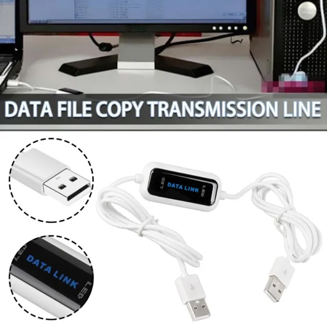 New Direct PC To PC 2 Computers File Transfer Sync Data Link USB Cable Easy E