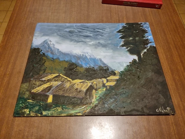 G. UGHETTI QUADRO DIPINTO AD OLIO Paesaggio