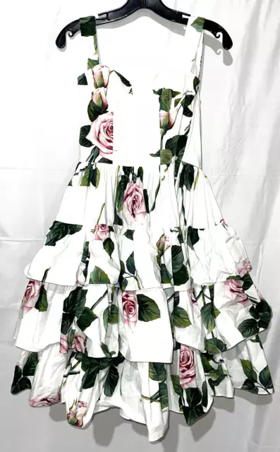 New NWT Dolce & Gabbana Rose Floral Bustier Tiered Ruffle Midi Dress US 0 IT 36 New NWT Dolce & Gabbana Rose Floral Bustier Tiered Ruffle Midi Dress US 0 IT 36