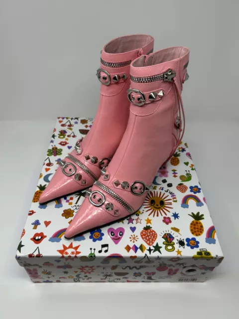 JEFFREY CAMPBELL Pink Alt Rock Boots Size 6.5 NIB