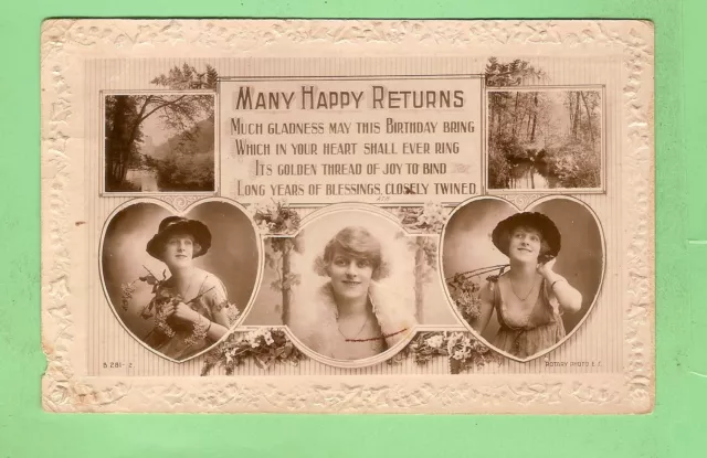 #D. 1924  Postcard - Happy  Birthday