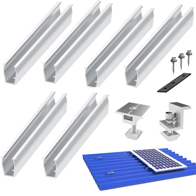 SOLAR MODULE ALUMINIUM Mount Trapezoidal Plate Flat Roof PV Mounting ...