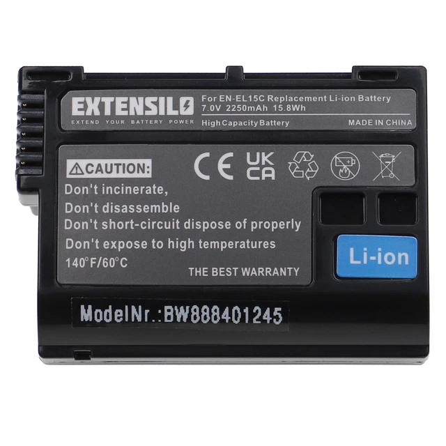 Batterie 2250mAh pour Nikon D750, D810, D810A, MB-D12, 1 V1