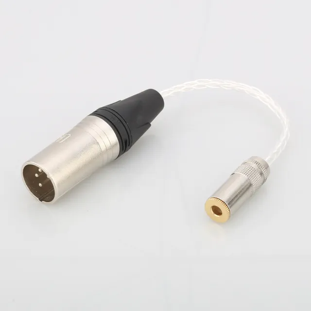 4Pin XLR Male to 4.4mm Female OCC Silver Plated Balance Adapter Audio AUX Cable 2