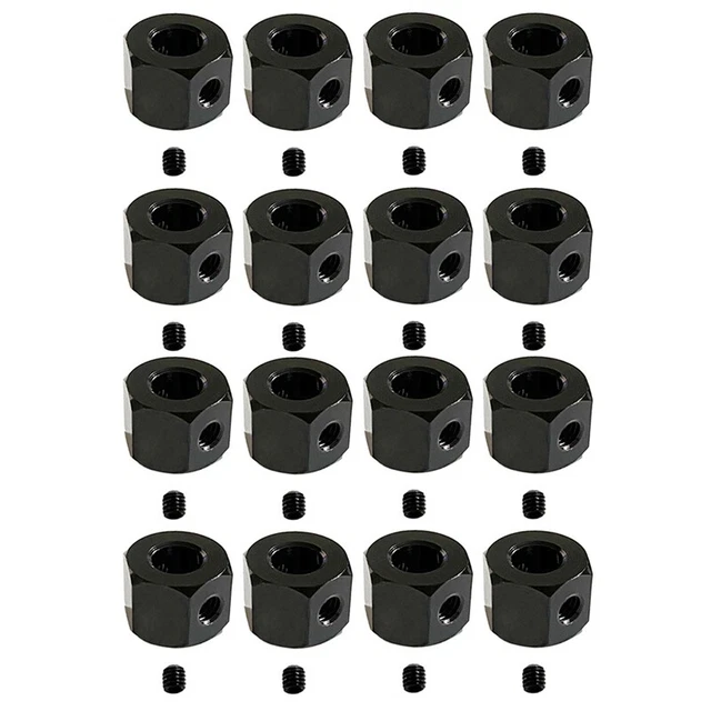 16 PIEZAS 5mm 12mm Metal Combinador Rueda Cubos Hexagonal Adaptador para D12 E9X7