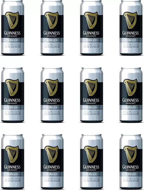 Guinness Draught SURGER Cans 12 x 520ml Half Case Brand New