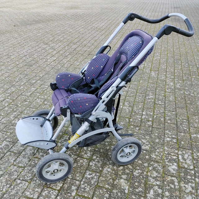 Otto Bock Kimba Spring Reha-Buggy Kinderwagen // GEBRAUCHT // blau grau max 35kg