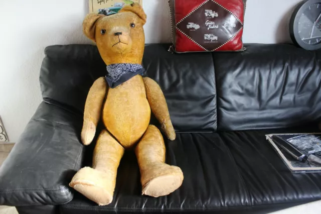 XXL antiker Hartgestopfter Teddybär / Bär um 1900, Höhe 95cm