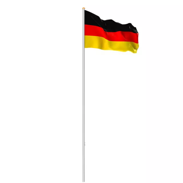 Fahnenmast Garten Fahnenstange 6,5m Fahne Mast Flagge inkl. Deutschlandfahne