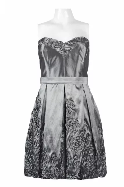 NV COUTURE STRAPLESS Sweetheart Cocktail Dress Size 14 Silver Gray NWT ...