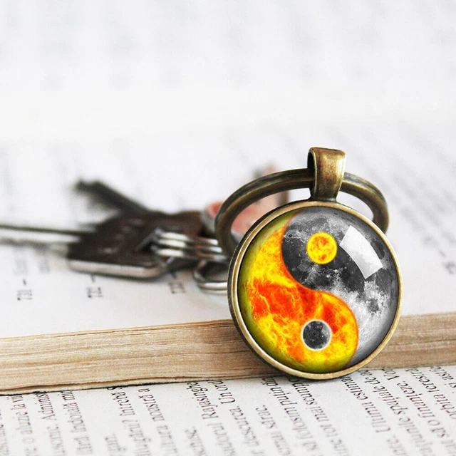 Porte-clés lune et soleil Yin-Yang, porte-clés spirituel d'amitié, cadeau...