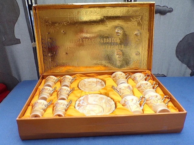 Coffret vintage 12 pièces service à thé/service à café-tasses et sous tasses
