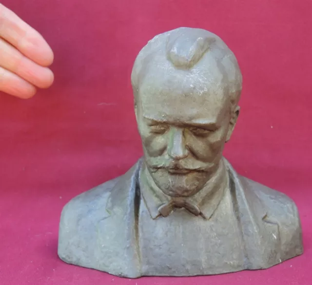 Pyotr Tchaikovsky Grande Raro Busto Vintage Urss Soviet Peltro Statua Ghisa