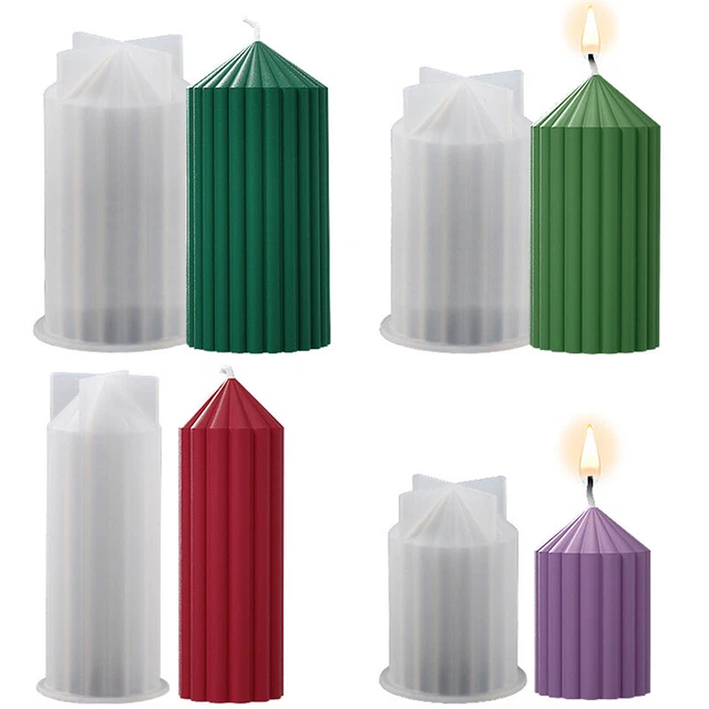 Striped Cylindrical Silicone Candle Mold DIY Handmade Candle Mold Table Ornament