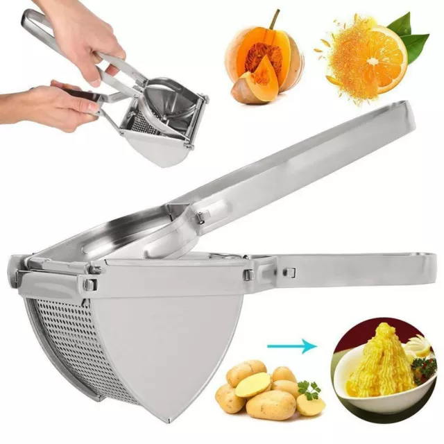 Large Stainless Steel Potato Ricer Masher Fruit Press Juicer Crusher Squeeze &UK