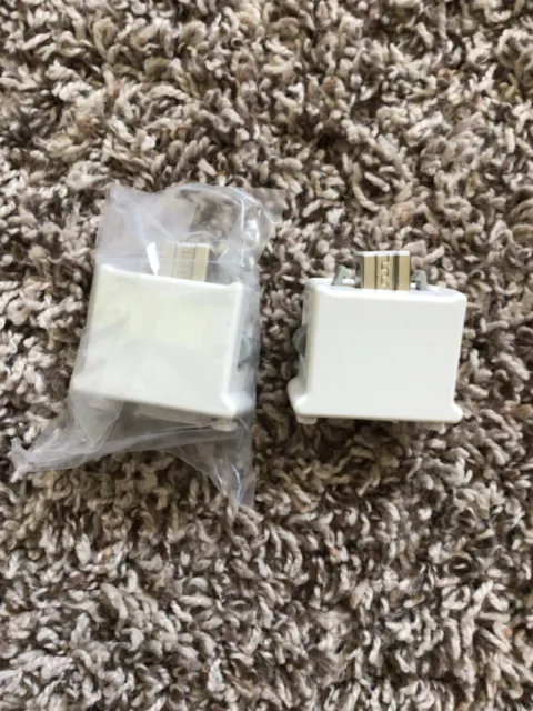 2x Nintendo Wii White Motion Plus Remote Adapter Attachment OEM Lot of 2 RVL-026