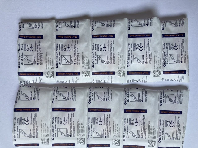 BD Safety Needle Needles 25g 25ga 25 gauge 1" inch sterile (50 count bag )