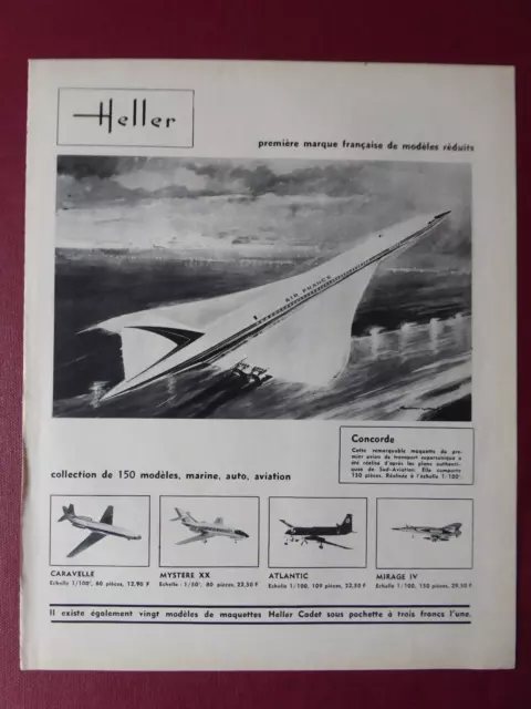 6/1965 Pub Maquette Heller Concorde Air France Lengelle Original Frenchad
