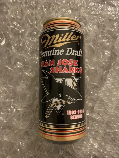 San Jose Sharks 1993-1994 Season Miller Genuine Draft MGD Beer Empty Can 16 Oz