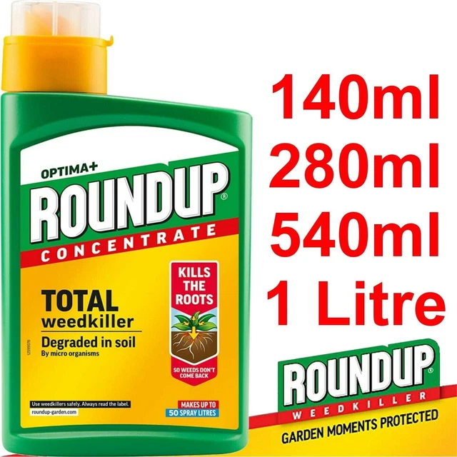 ROUNDUP WEEDKILLER CONCENTRATE Bottle Garden Weed Control Soil Path