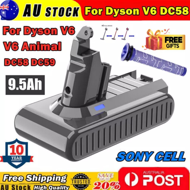 9500mAh Battery For Dyson V6 DC58 V6 Animal DC59 DC61 DC62 SV06 967810-02 Filter