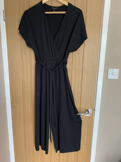 New Look  Black  Stretch  Wide Leg Jumpsuit Uk 12