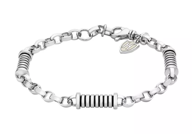 Hoxton Hommes Argent Sterling Rayure Cylindrique Bracelet Lien