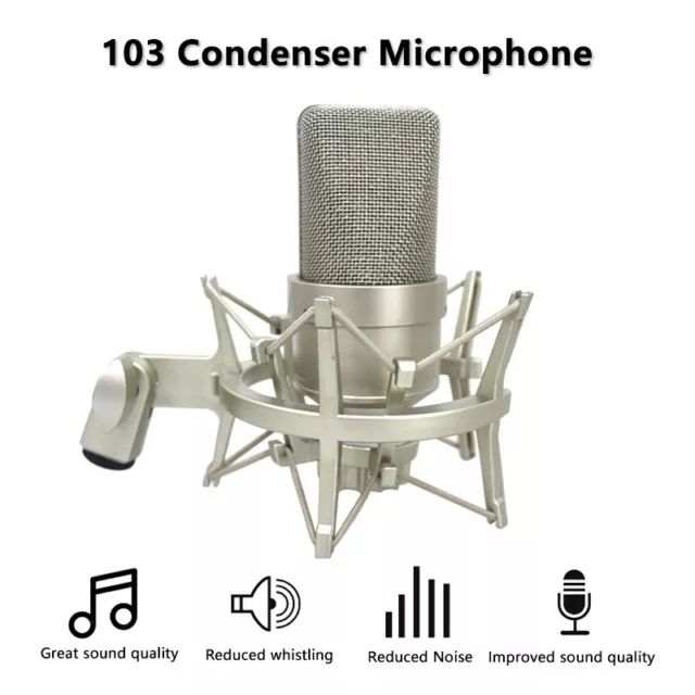 For PC Kit with Adjustable Mic, Cardioid Condenser Professional Microphone Combo