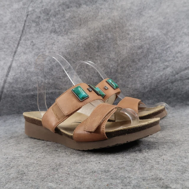 Abeo Shoes Womens 8 Wedge Sandal Slip On Adjustable Double Strap Leather Comfort
